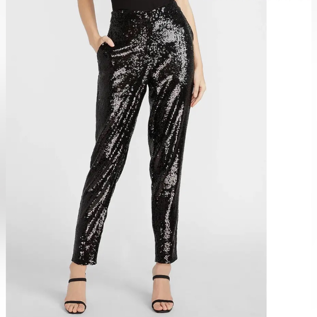 Nwt Express High Rise Sequin Trousers